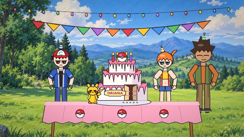 A close-up of the birthday cake with one slice already missing